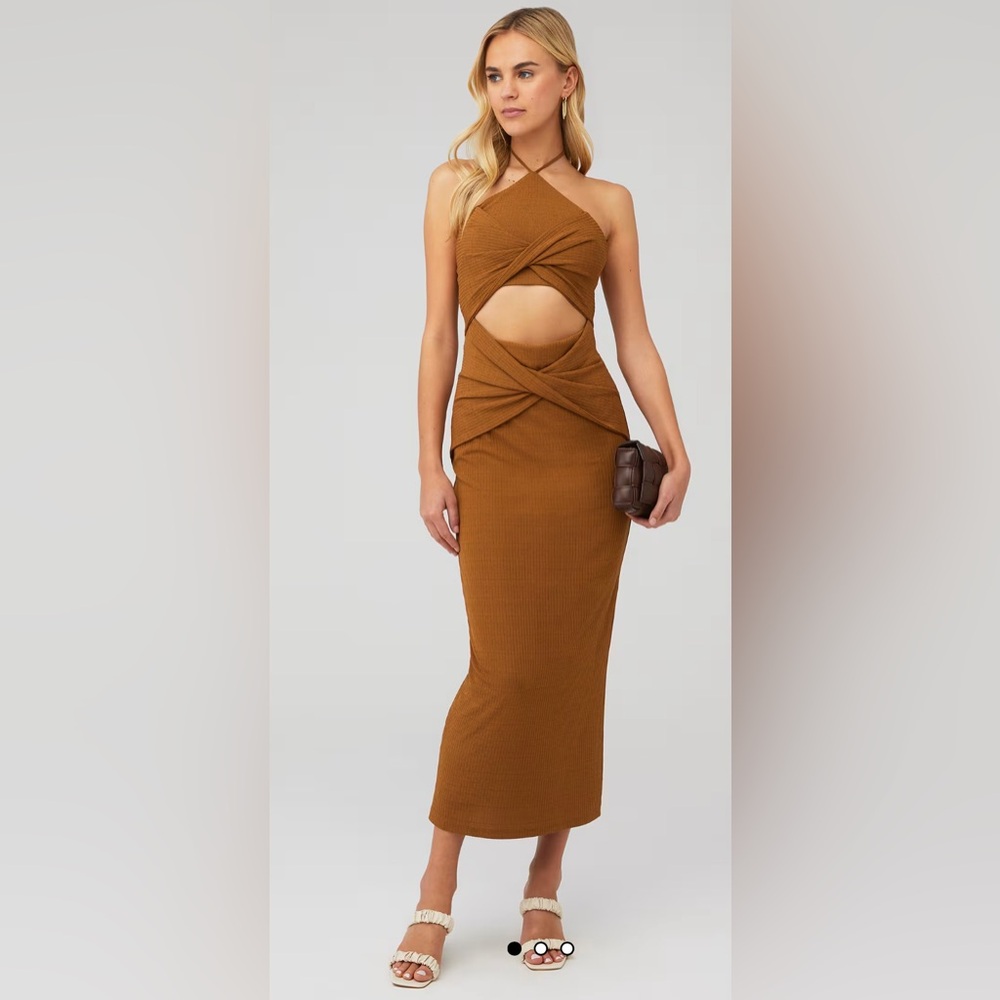 Significant Other Hallie Dress Halter in Toffee Size 6